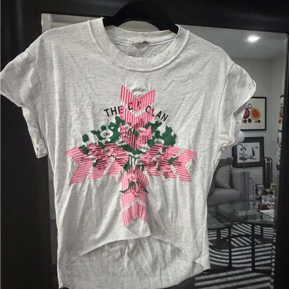 Vintage Furst of A Kind gray T-Shirt with Pink and Green Graphical